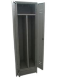 [307011/0007] Garderobenschrank (Blechspind) mit 2 Abteilen, 180 x 50 x 50 cm