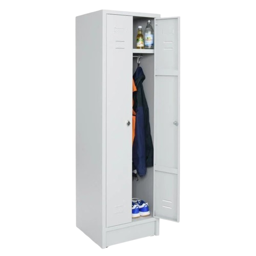 [307011/0007] Garderobenschrank (Blechspind) mit 2 Abteilen, 180 x 50 x 50 cm