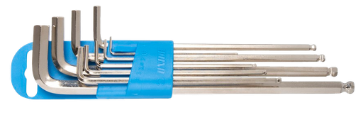 [381410/0018] Innensechskantschlüssel-Satz mit Kugelkopf, 1,5 bis 10 mm / 9-teilig