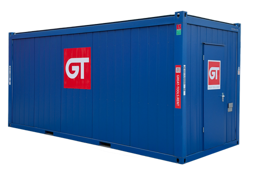 [301011/0009] Büro- / Mannschaftscontainer, 6m; h = 2,8 m, blau RAL 5010