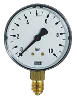 [361011/0005] Manometer, 0 bis 1 bar, G 1/2" Messing, Kl. 1,0