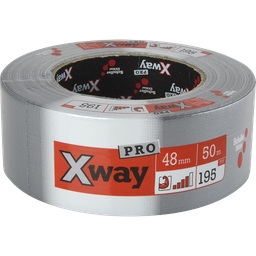 [111011/0007] Gewebeband, 48 mm x 50 m, X-Way PRO, silber