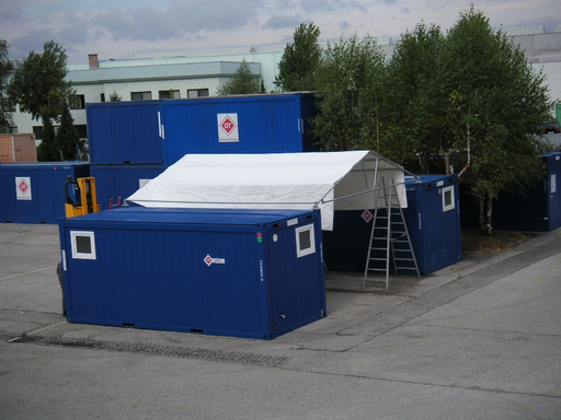 [301095/0001] Zeltdachgestell für Container, l x b x h = 6 m x 5,6 m x 1,2 m