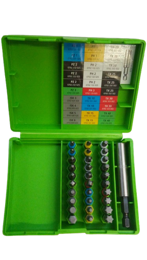 [381811/0002] Bit Box 1/4" 31 teilig Kreuz, Torx, Innensechskant