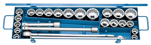 [381712/0012] Stecknuss-Satz SW 7/8 - 2", 3/4" Vierkant