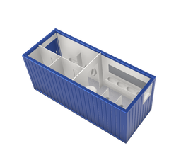 [301110/0005] Sanitärcontainer, 6 m; h = 2,8 m, weiß RAL 9002