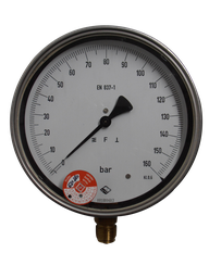 [361011/0034] Feinmess-Manometer, 0 bis 160 bar, G 1/2" Messing, Kl. 0,6