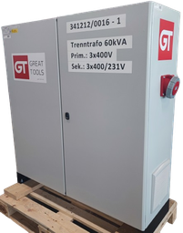 [341212/0016] Trenntrafo, 400 V / 125 A mit Hauptschalter, Abgang 400 V / 1 x 125 A, 60 kVA