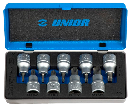 [381712/0025] TORX Stecknuss-Satz, TX 20 bis TX 60 / 9-teilig, 1/2" Vierkant