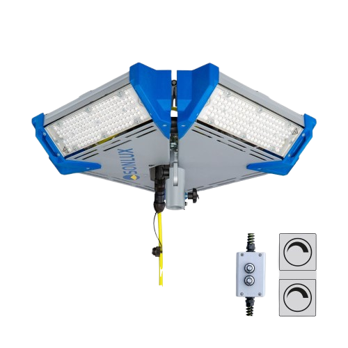 [341612/0044] Großflächenleuchte, 59000 lm / 5000 K, LED, 230 V, inkl Kurbel-Stativ,PowercaseM