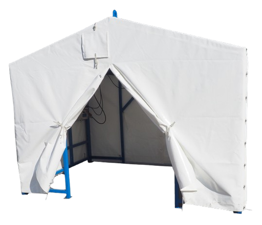 [306011/0024] Rohr-Schweißerzelt (Eigenbau) 3,3 x 2,4 x 2,7 m, mit PVC-Plane