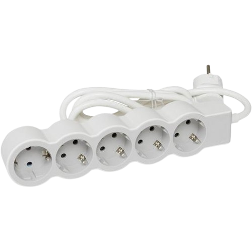 [341190/0007] Flache Steckdosenleiste, 230 V, 5-fach, mit 5 m Kabel