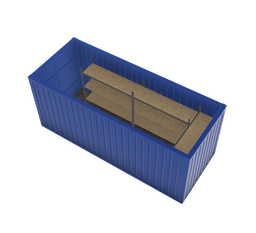 [301210/0001] Magazincontainer, 6 m; h = 2,6 m, blau RAL 5010