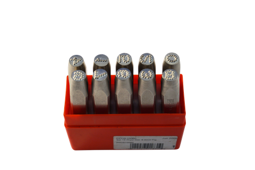 [381616/0010] Schlagzahlen 0-9, Schrifthöhe 8 mm, punktiert